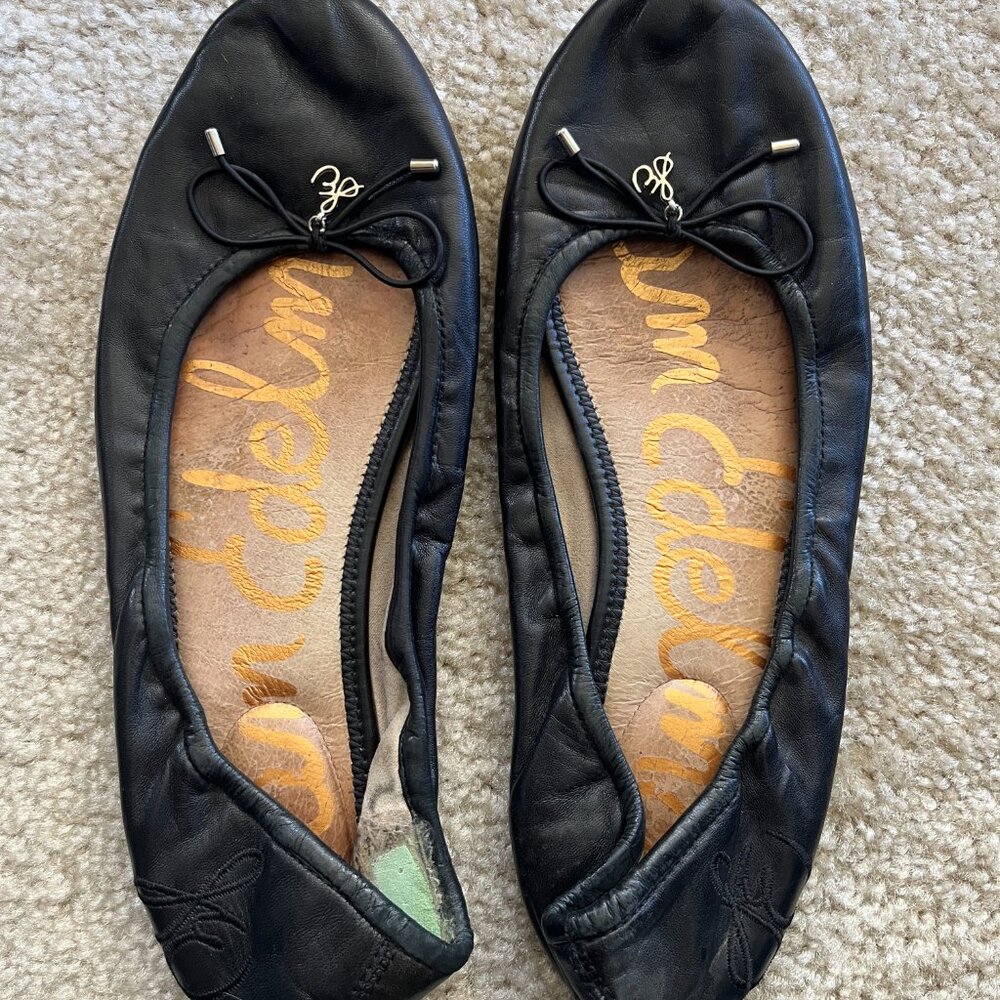 Sam Edelman Felicia Flats - 9 - Black Leather